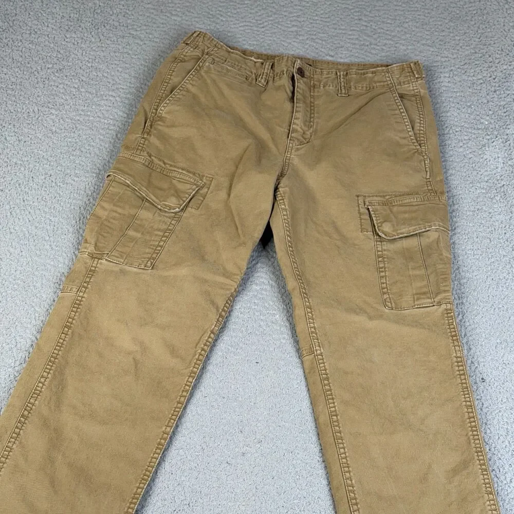 VINTAGE AMERICAN EAGLE Cargo Pant Men 32x34 Khaki Flex Utility Straight Workwear